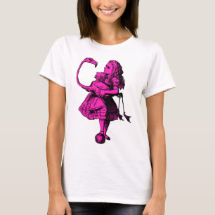 Camiseta Alice e o flamingo cobriram a suficiência