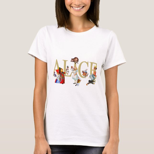Camiseta Alice e país das maravilhas e amigos (Frente)