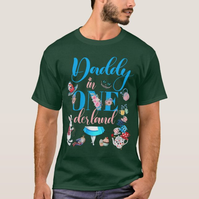 Camiseta Alice in ONEderland Family Daddy ofhe Birthday Gir (Frente)
