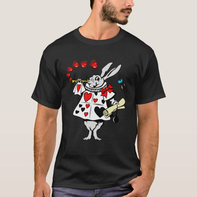 Camiseta Alice in Wonderland Men Women Kids White Rabbit (Frente)