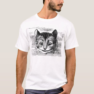 Camiseta Alice na cabeça de flutuação do gato de Cheshir