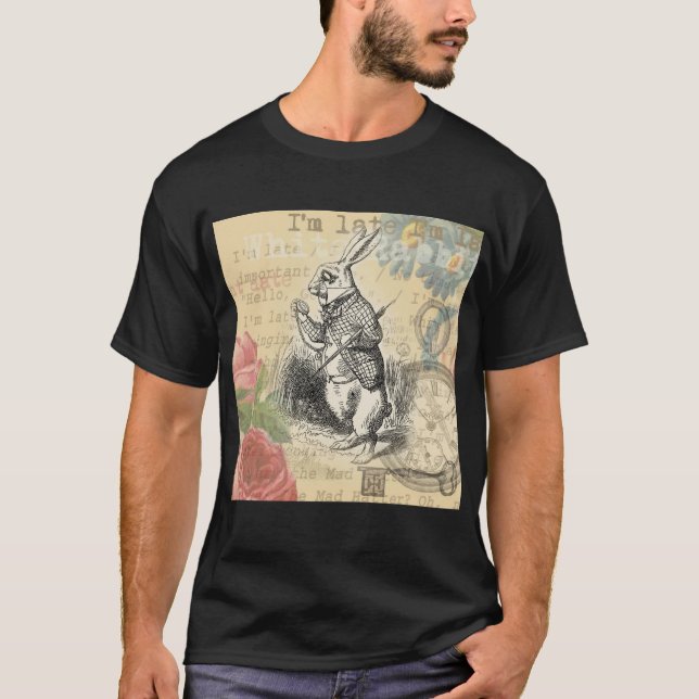 Camiseta Alice no Coelho Branco na Arte Maravilha (Frente)