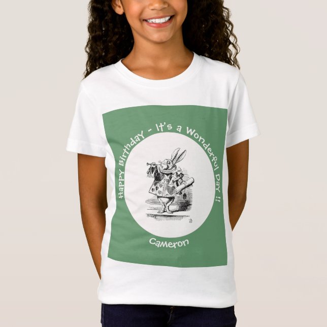 Camiseta Alice no País das Maravilhas do Coelho Branco (Frente)