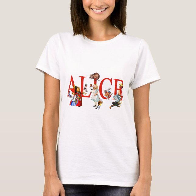 Camiseta Alice no país das maravilhas e amigos (Frente)
