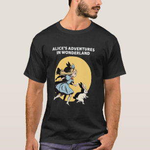 Camiseta Alice no País das Maravilhas e o Coelho Branco na