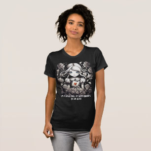 Camiseta Alice no País das Maravilhas Negro e Branco