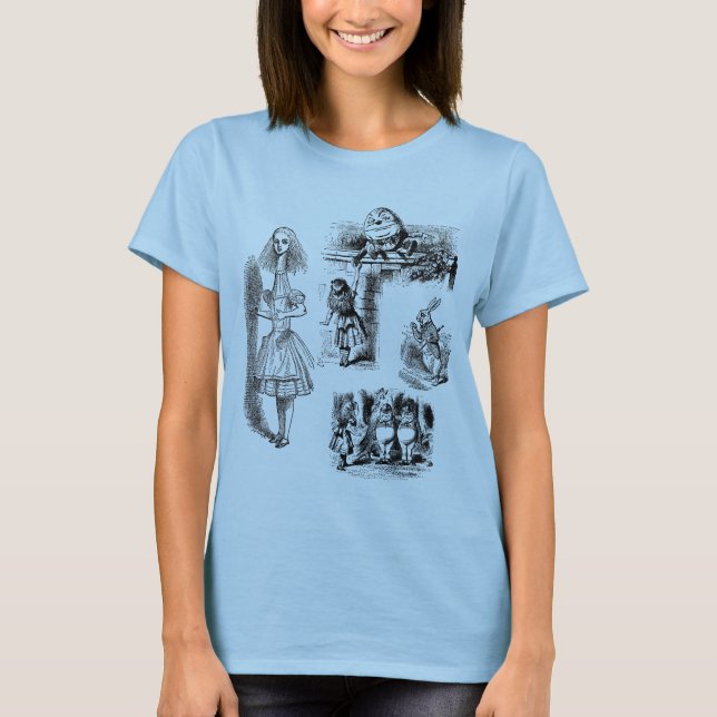 Camiseta Alice no País das Maravilhas Vintage, Personagens  (Frente)