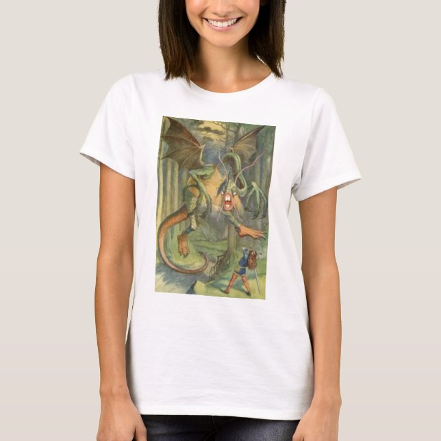 Camiseta Alice & o Jabberwocky na cor completa (Frente)