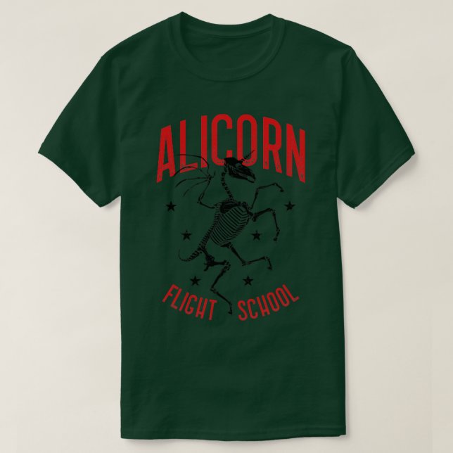 Camiseta Alicorn Unicorn Skeleton Flight School1 (Frente do Design)