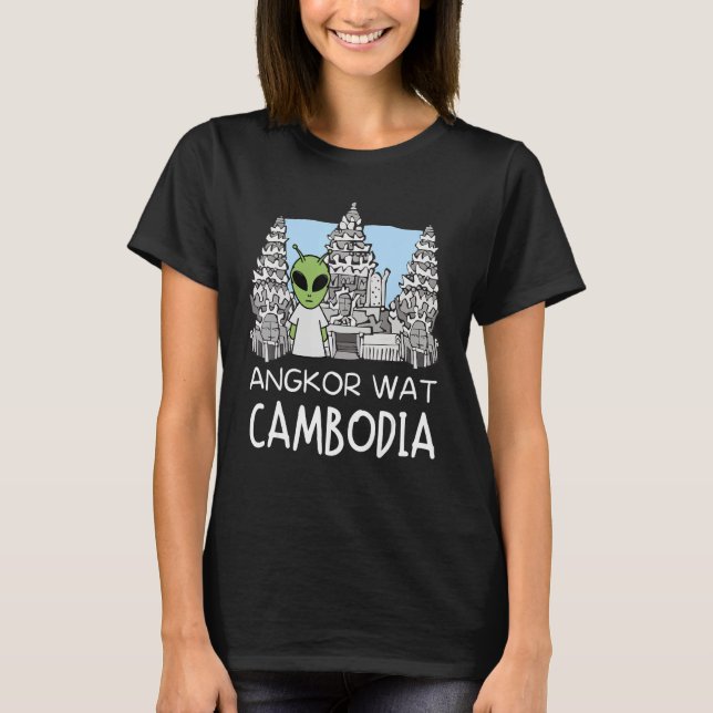 Camiseta Alien Angkor Wat Khmer Historical Temple Cambodia (Frente)