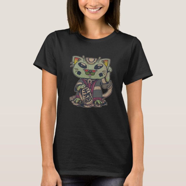 Camiseta Alien Beckoning Cat Maneki Neko   Cat (Frente)