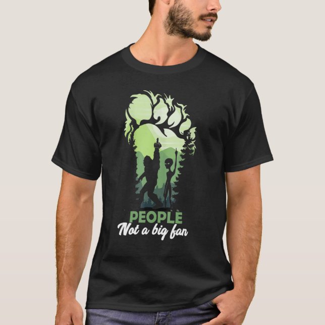 Camiseta Alien Big Foot Footprint Forest People not a big f (Frente)