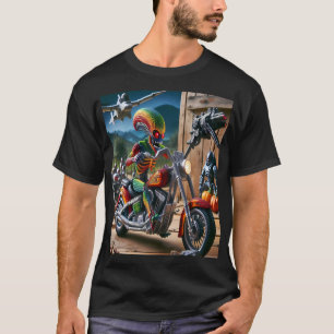 Camiseta Alien Biker in a Futuristic World