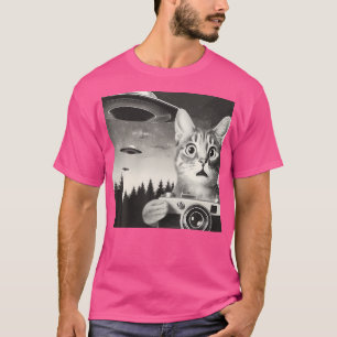 Camiseta Alien Cat Ufo Camera Graphic Alien Feline Photogra