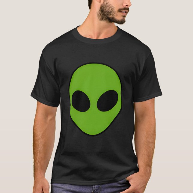 Camiseta Alien Head Extraterrestrial Green Alien (Frente)