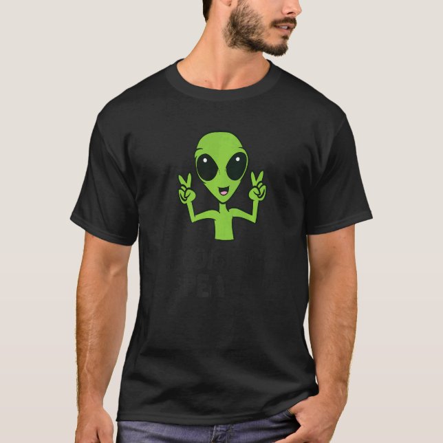 Camiseta Alien I Come In Peace Space Rave EDM Music Alien (Frente)