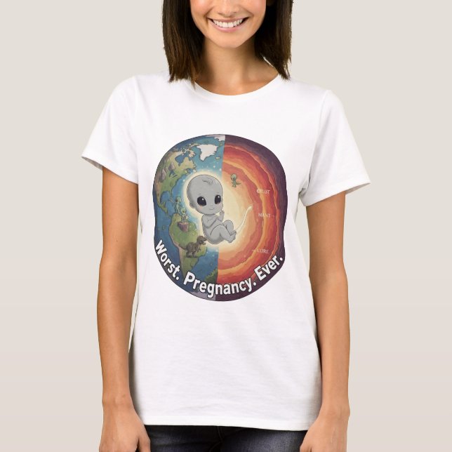 Camiseta Alien in Earth's Womb – “Worst Pregnancy Ever” (Frente)