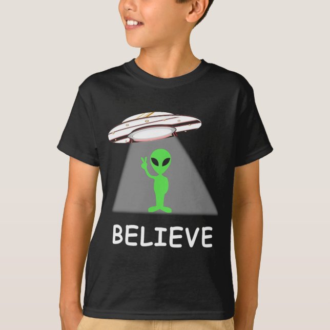 Camiseta Alien Shirt - I Believe New Cool Ufo  (Frente)