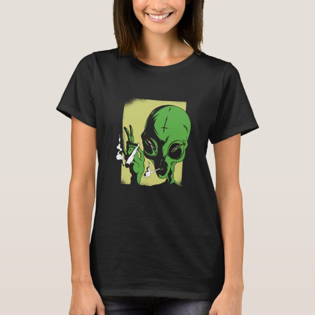 Camiseta alien space aliens ufo smoking  1 (Frente)