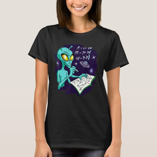 Camiseta Alien Studying Solving Math Science Physics Equati (Frente)