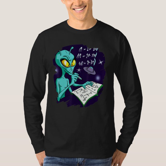 Camiseta Alien Studying Solving Math Science Physics Equati (Frente)