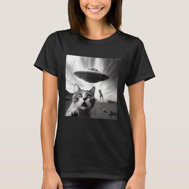 Camiseta Alien UFO  Cat (Frente)