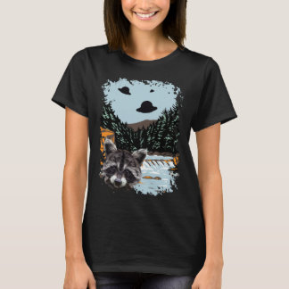Camiseta Alien UFO Raccoon Lovers Extraterrestrial Encounte
