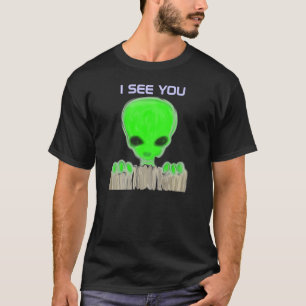 Camiseta alienígena 3-Eyed (parte dianteira & parte