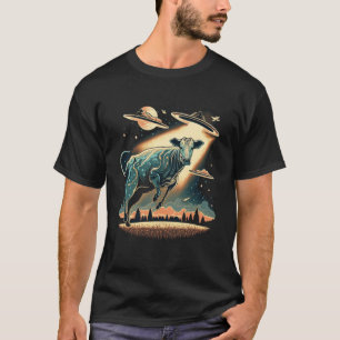 Camiseta Alienígena Abdução Vaca OVNI Espacial Extraterrest