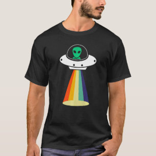 Camiseta Alienígena Acordada Zona 51 do Arco Arco-Íris