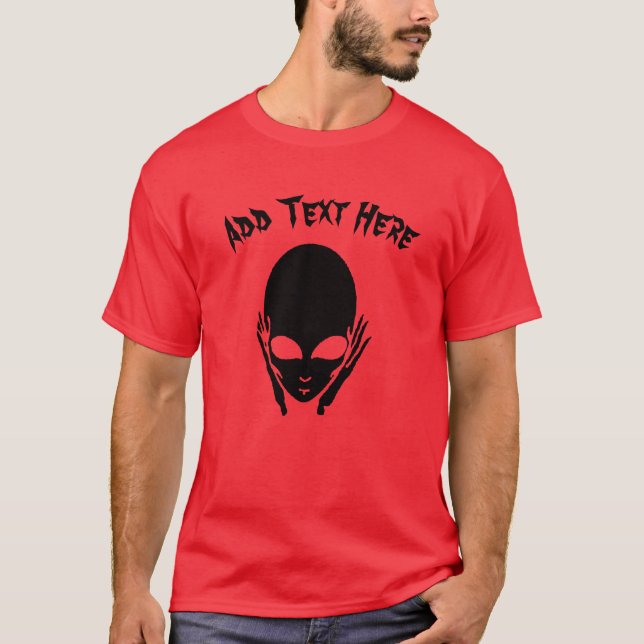 Camiseta Alienígena, adicionar texto, editar texto (Frente)