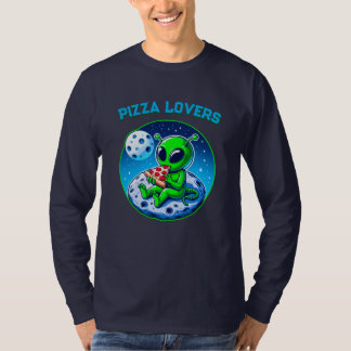 Camiseta Alienígena Adoradora de Pizza na Lua | Cósmico div