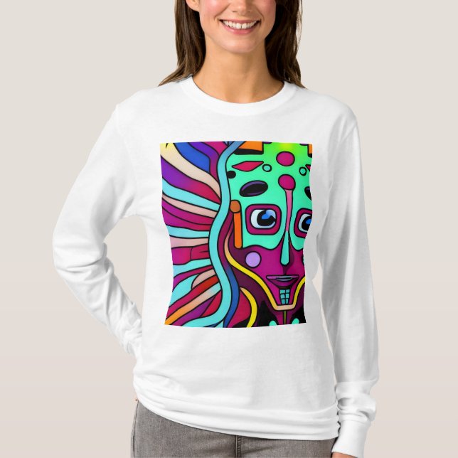 Camiseta alienígena angel sicodelico (Frente)