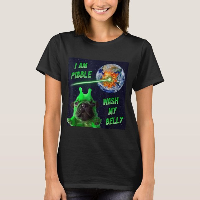 Camiseta Alienígena Bble Engraçado Brainrot Cachorro Meme E (Frente)