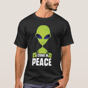Camiseta Alienígena Bonita Eu Vim No Espaço De Paz Rave EDM