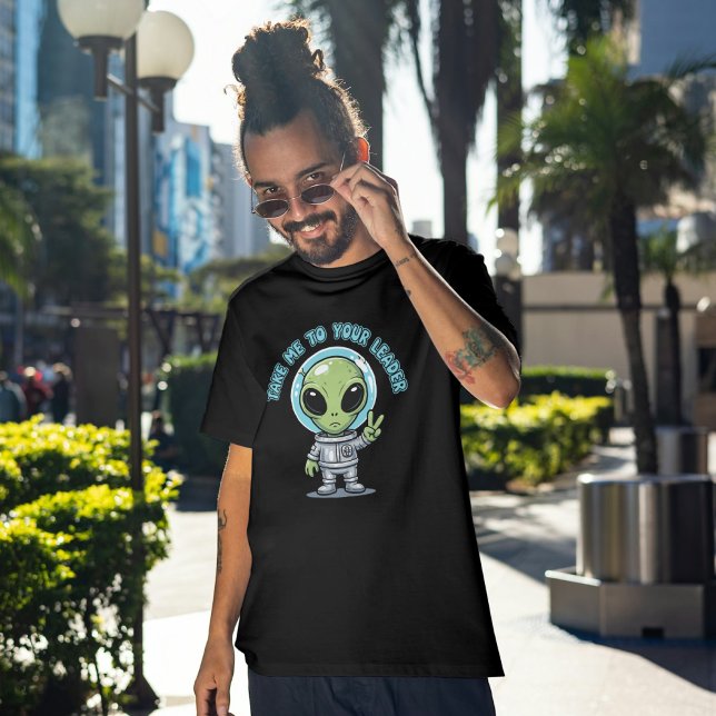 Camiseta Alienígena Bonita Leva-me ao teu desenho principal (Criador carregado)
