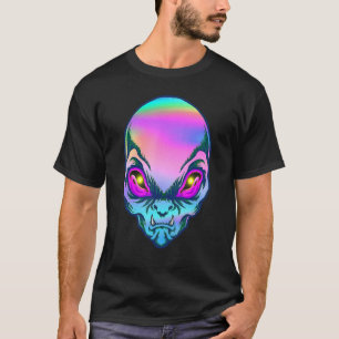 Camiseta Alienígena Cabeça Colorida Rave Alienígena Acredit