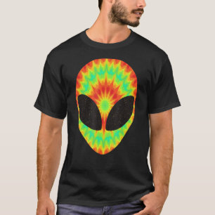 Camiseta Alienígena Cabeça Colorida Tie Dye Rave Acredite E