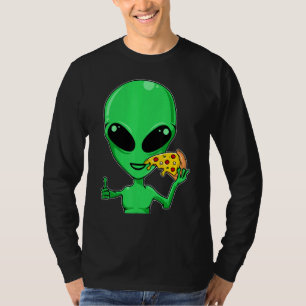 Camiseta Alienígena Cabeça Comendo Pizza Ufo Extraterrestre