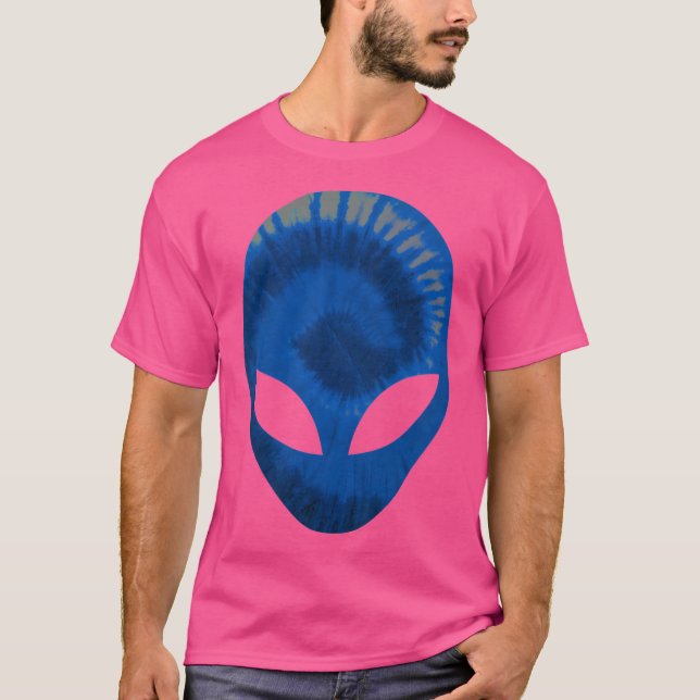 Camiseta Alienígena Cabeça Extra-Terrestre Alienígena Azul  (Frente)