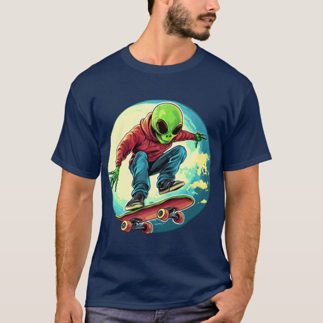 Camiseta Alienígena/Camisa-T de skate (Frente)