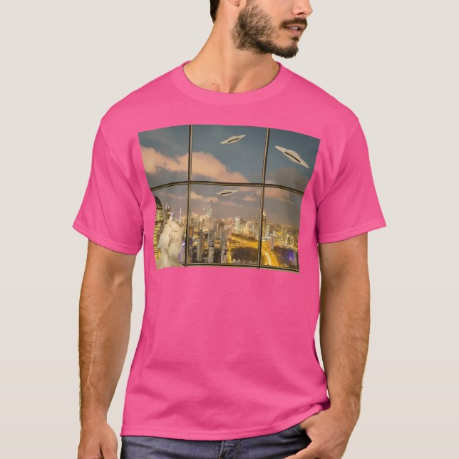 Camiseta Alienígena Cat Chronicles Selfie E Ufo (Frente)
