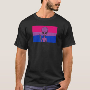 Camiseta Alienígena Chefe Ufo Sinal de Paz Gaylien Orgulho
