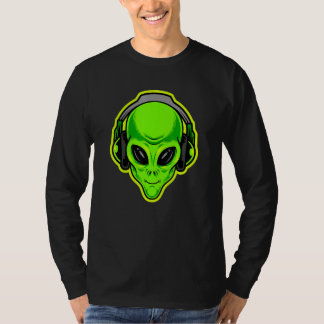 Camiseta Alienígena Com Fones de ouvido Você Está Pronto