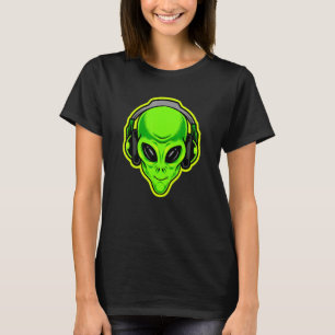 Camiseta Alienígena Com Fones de ouvido Você Está Pronto