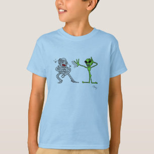 Camiseta Alienígena contra o robô