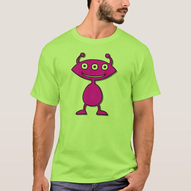 Camiseta Alienígena cor-de-rosa (Frente)