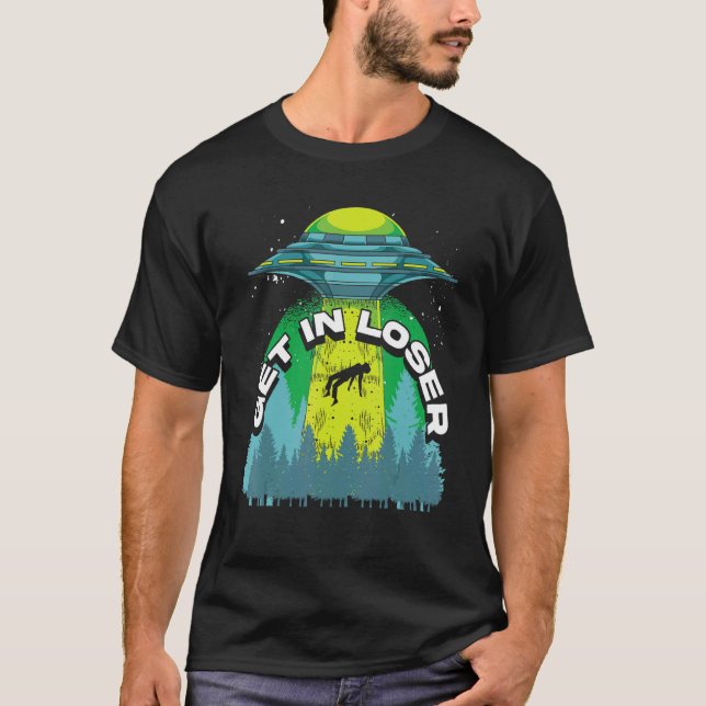 Camiseta Alienígena Crente Ufo Raptando Ficção Científica A (Frente)