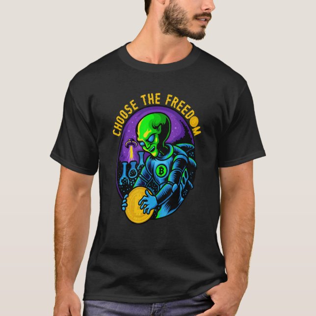Camiseta Alienígena Cryptocurrency Bitmoeda 2 (Frente)