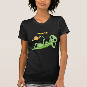 Camiseta Alienígena da Paz Bella Canvas Fine Jersey T